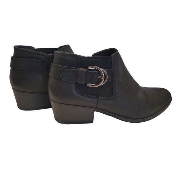 CLARKS Women’s Adreena Field Nubuck Leather Zip Bootie Boots Black Size 7M - Picture 1 of 6